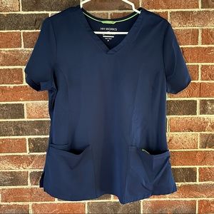 Healing Hands V-Neck Scrub Top Navy Medium HH Works